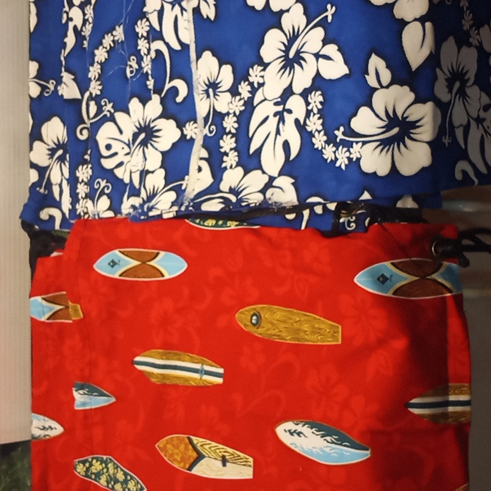 Beach / Tropical Themed Handmade Drawstring Backpack Style Bags Lot